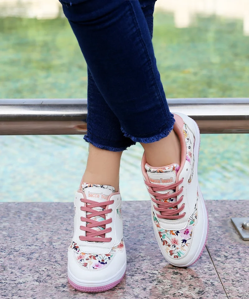 Bacca Bucci White VIXEN Low Top Sneakers for Women | Best Price UAE